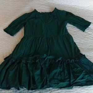 JCrew ruffleneck tiered popover dress XS